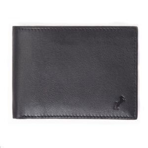 FIONTE RFID Black Men’s Genuine Leather  Protected Billfold Bifold Wallet